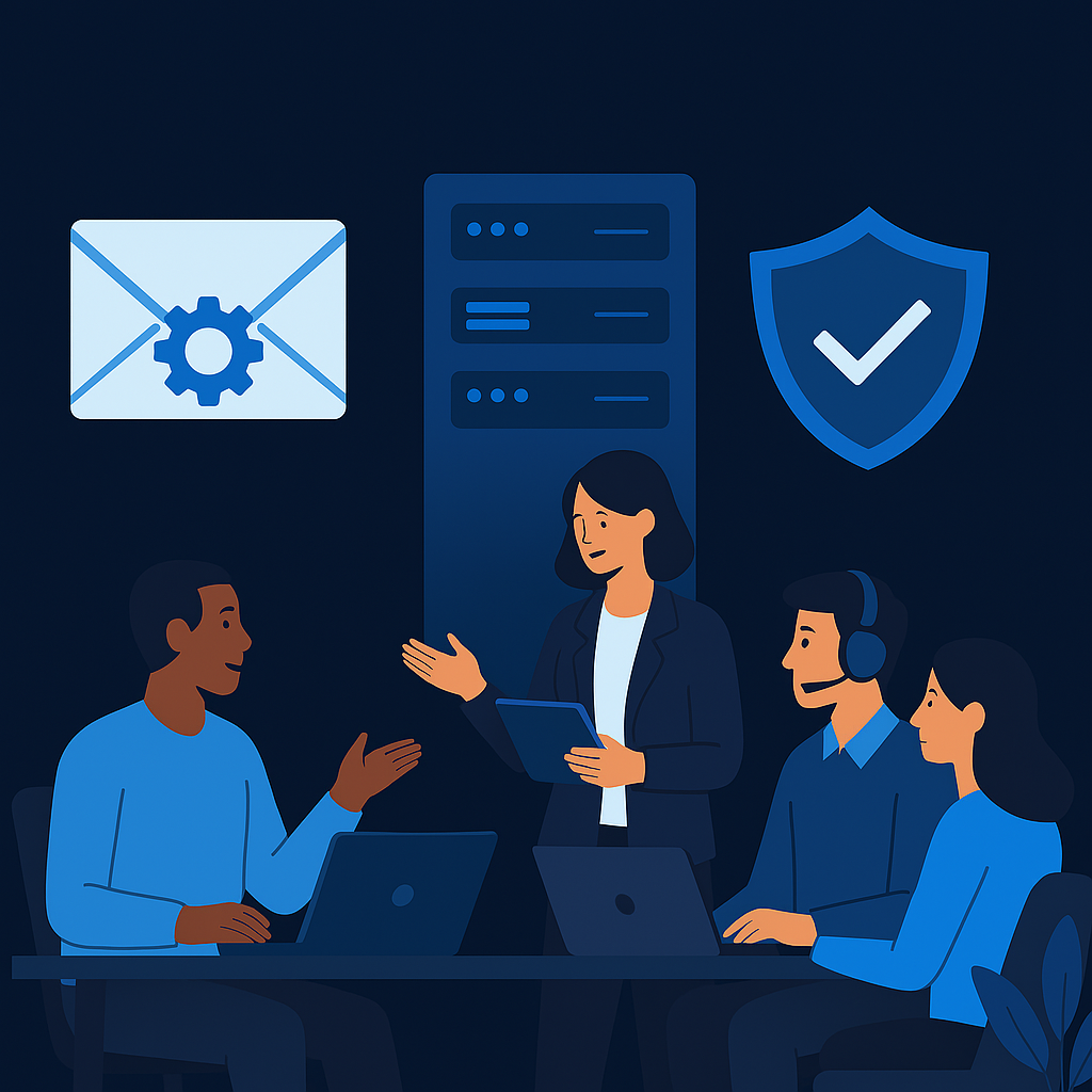 IT support team managing servers, devices, and cybersecurity - MM Tech Doctor