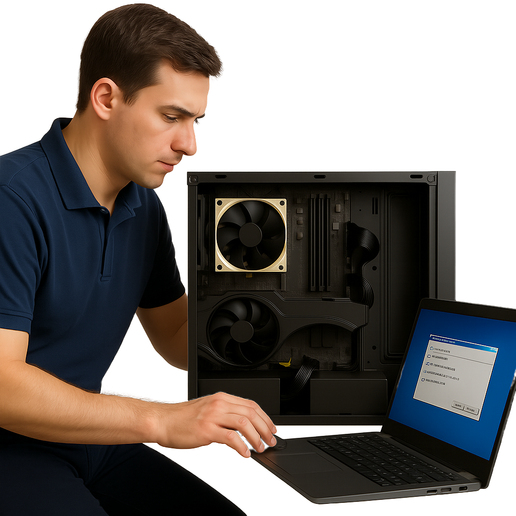 PC hardware software diagnostics in progress